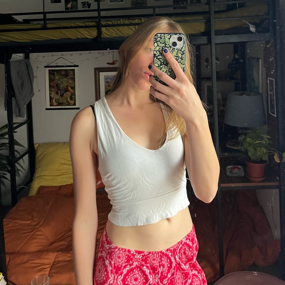 Soft white cropped tank top
